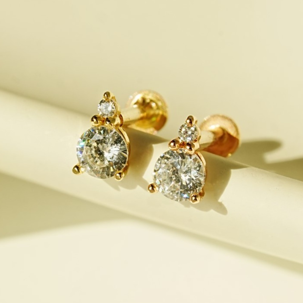 미니멀피어싱 14K 인터널 미니 더블 큐빅 볼 라블렛 피어싱 124,200원