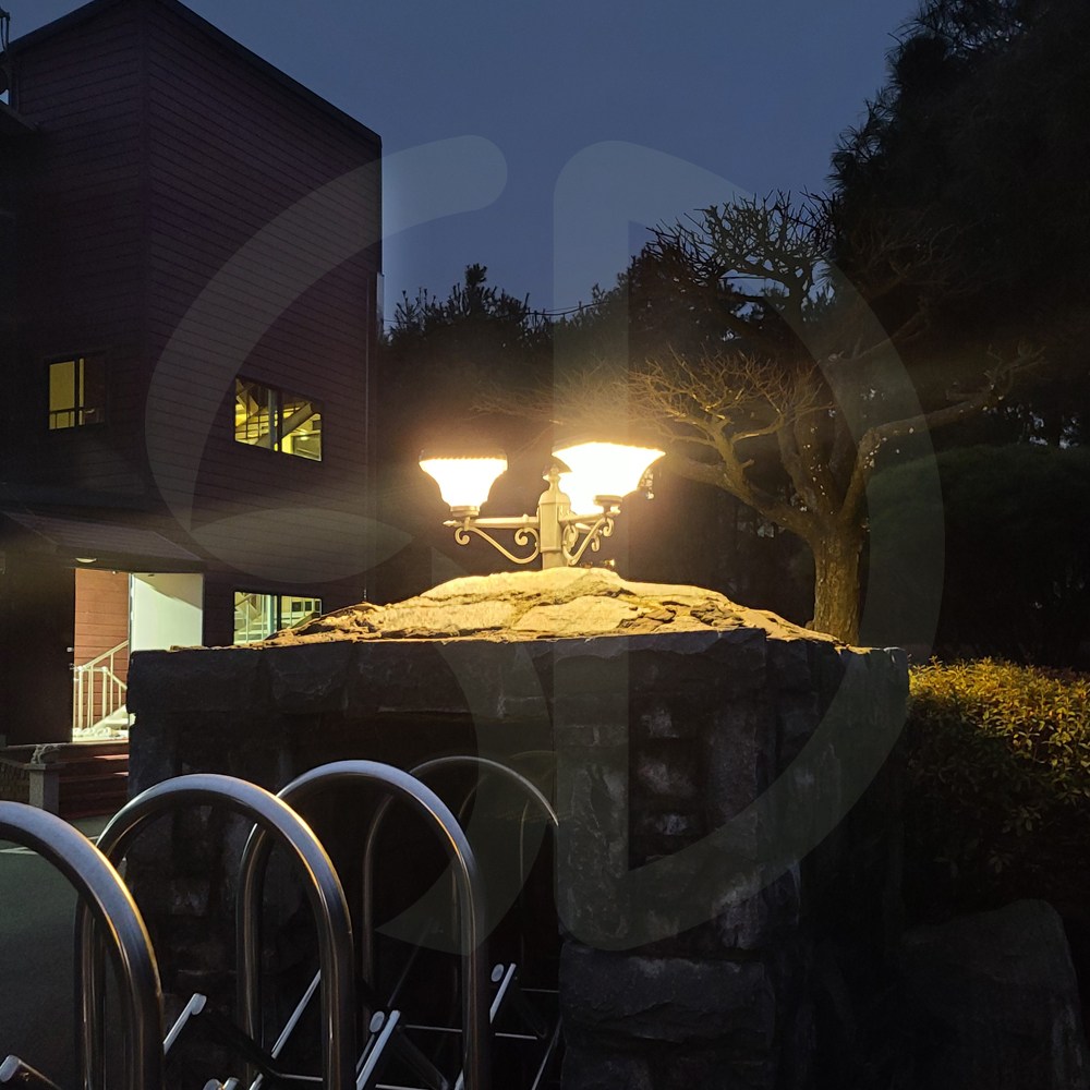 태양광 문주등 1등3색3구 고급형 솔라 야외 입구 대문조명 385,000원