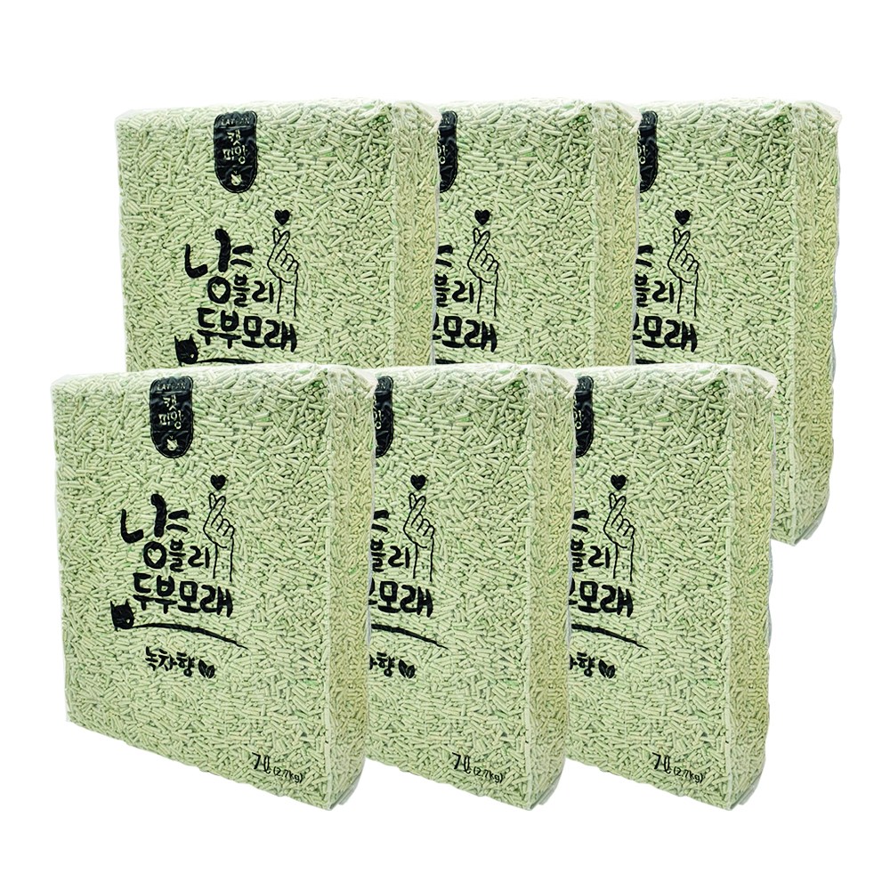 냥블리 두부모래 , 가는입자 고양이모래, 6개, 녹차향 28,900원