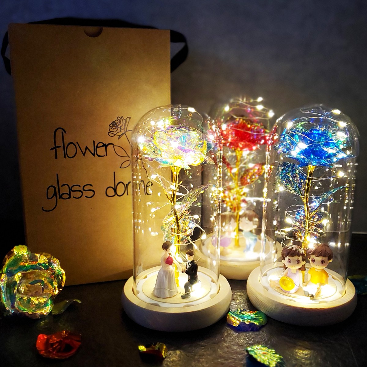 장미 꽃 여자친구 엄마 생일 기념일 선물 유리돔 무드등[고급 무료 선물박스포장] 29,900원