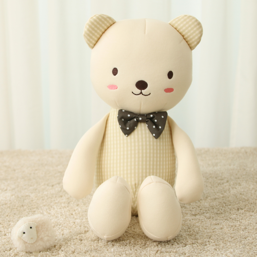 베베라온 곰인형 곰돌이인형 털빠짐 없는 오가닉 곰 애착인형, 1개, 오가닉 곰인형_고미B 43,400원