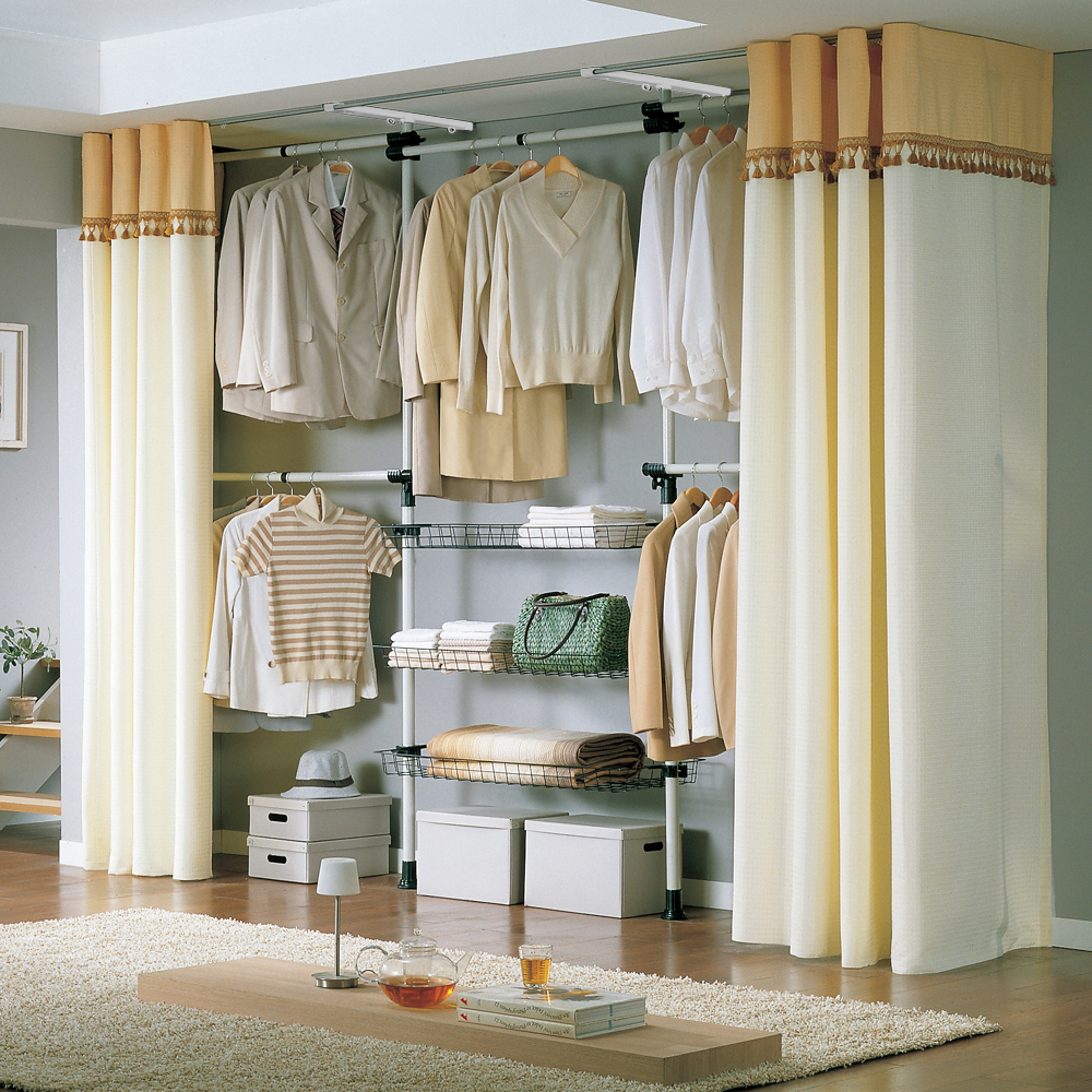 가화홈시스 고급 5단 수납바구니형 드레스룸 커튼 행거 LB4503LD_B 133,500원