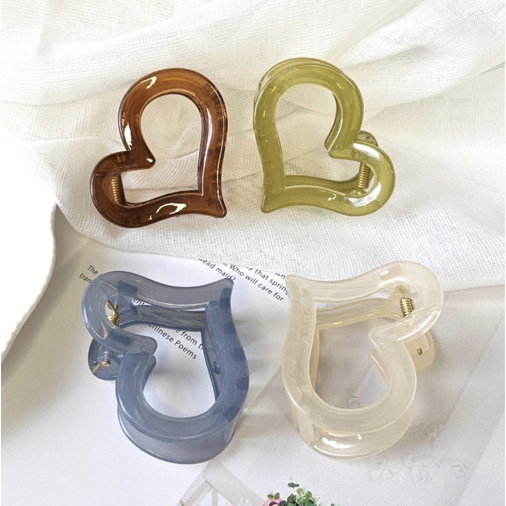모스리나 클리어 하트 집게핀 4종세트 올림머리 미니집게핀 9,900원
