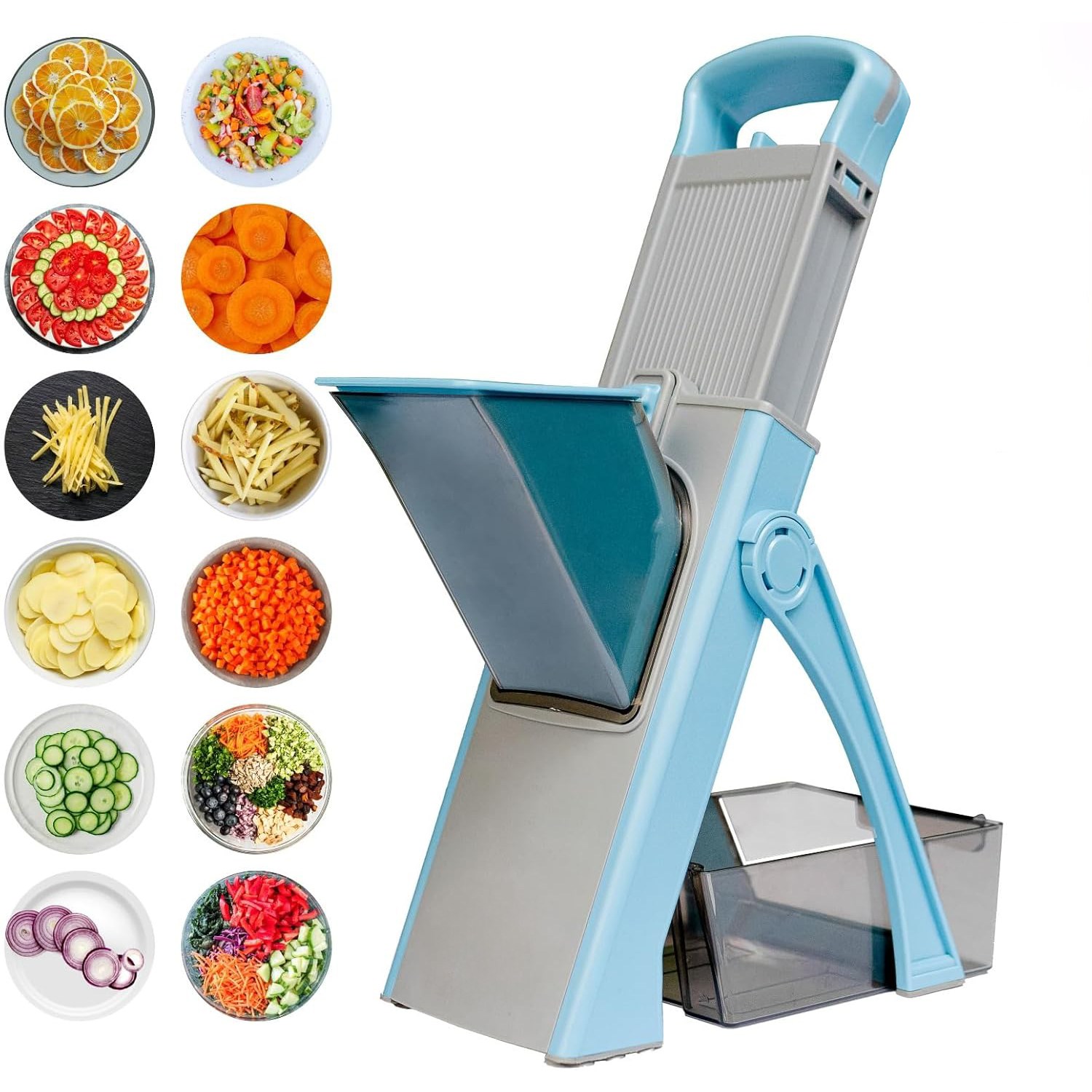 QICHU 만능 채칼 다기능 야채 슬라이서 채썰기 세트 손보호 다기능 야채 절단기 당근 오이 양배추 무 감자 채썰기 19,990원