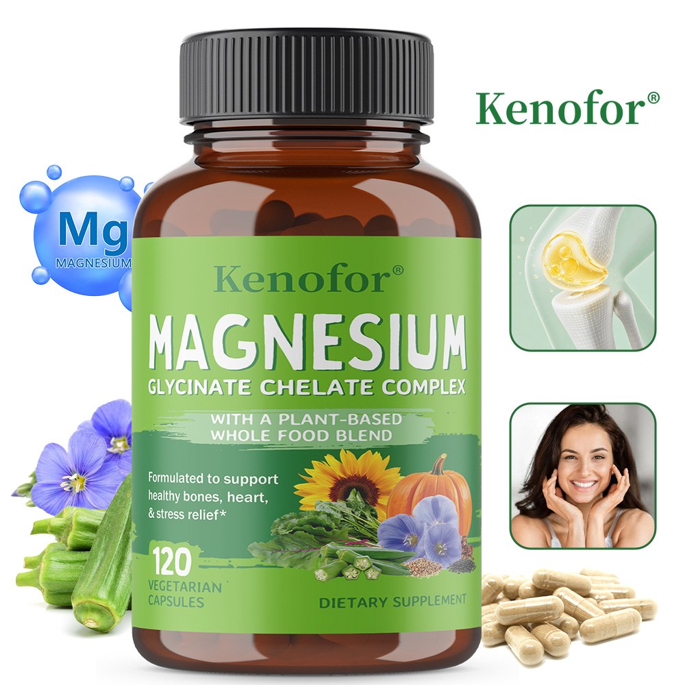 마그네슘 글리신 킬레이트 콤플렉스 - 마그네슘 200mg, 유기농 채소 함유로 수면, 진정, 근육 스트레스 완화에 도움 - 글루텐 프리, Non-GMO 54,340원