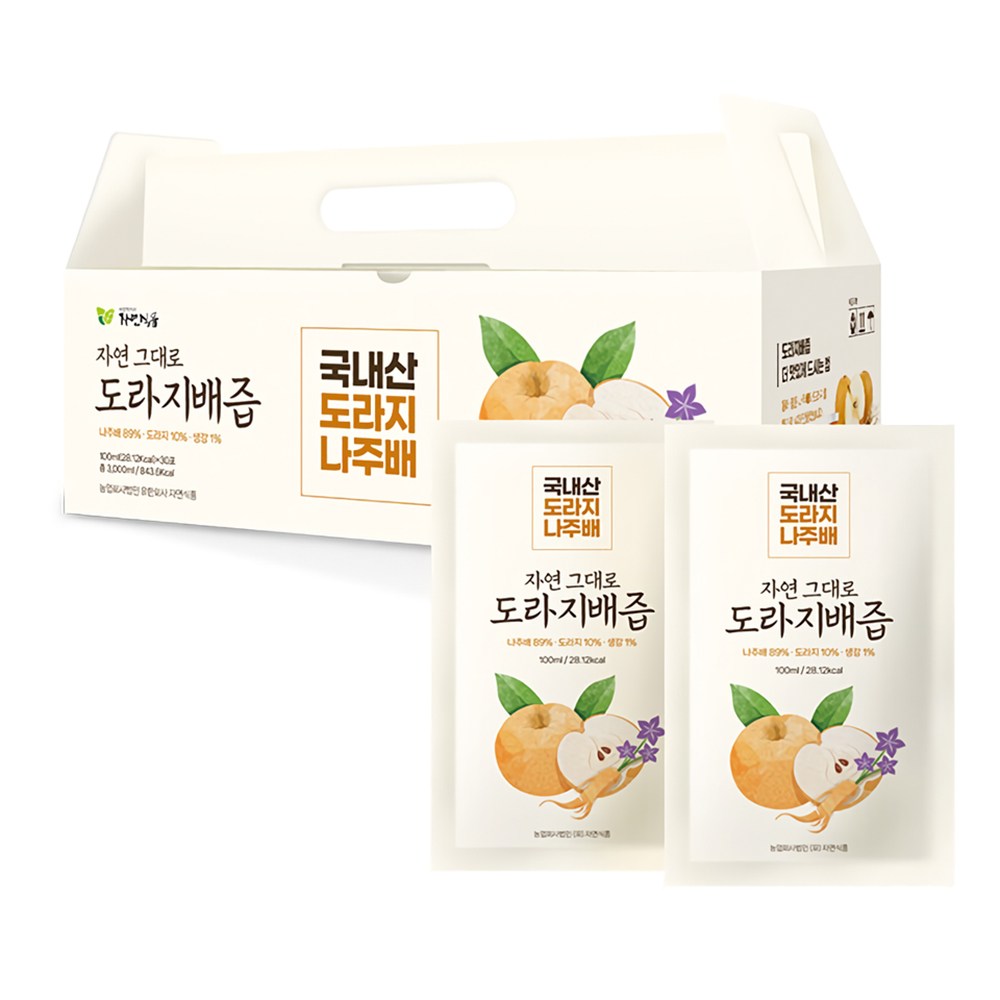 자연식품 자연그대로 도라지배즙, 100ml, 30개 17,750원