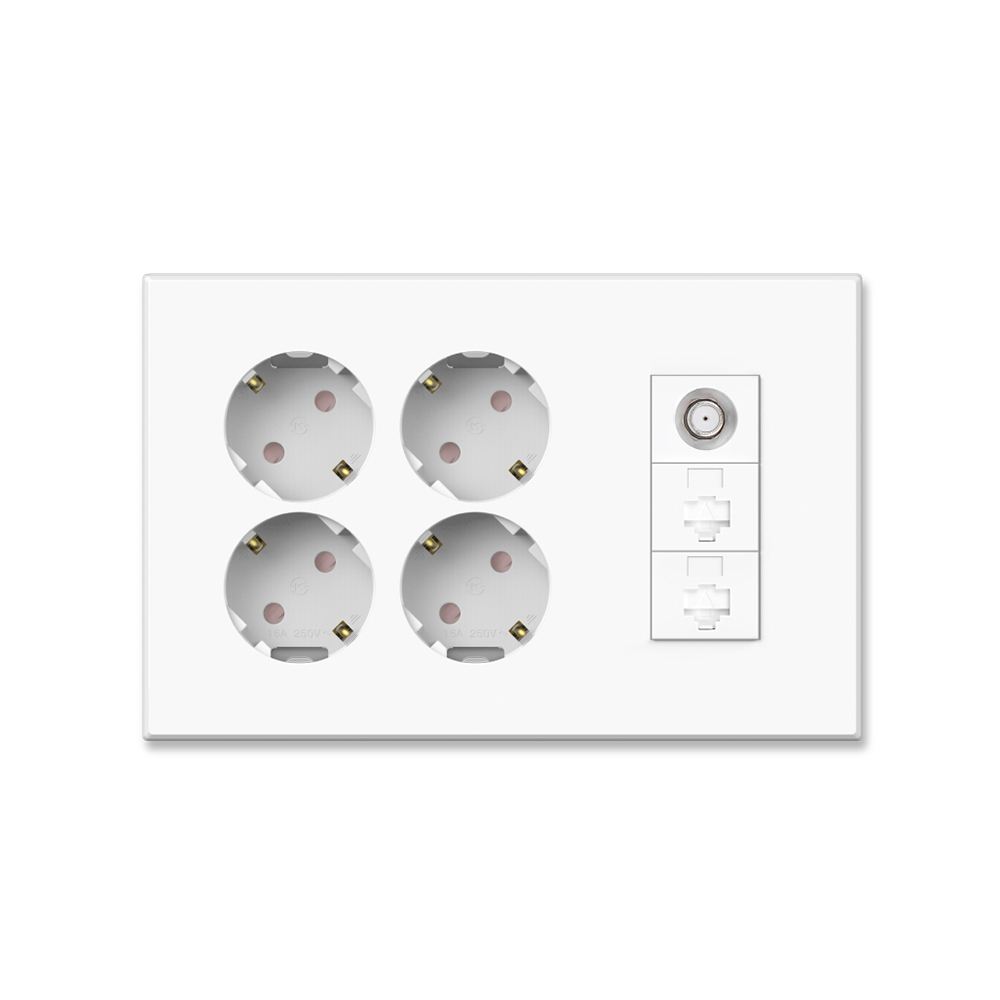 틸인스 Ti1 통합수구 콘센트 4구+CATV 1방/2방+RJ45(8P) 2구 국산 방꾸미기 셀프인테리어 아크릴타입 인터넷랜선 배선기기 복합콘센트, 1개 19,600원