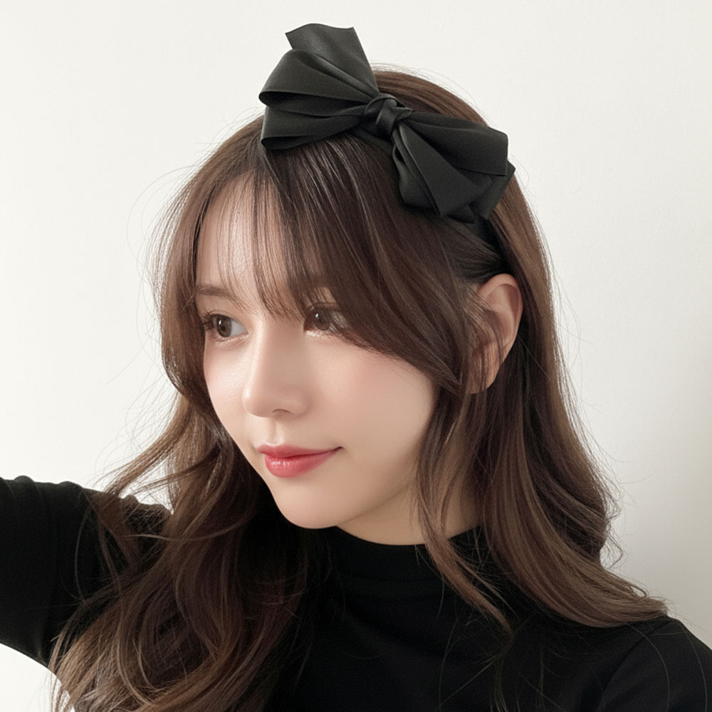 온리유 리본 머리띠 헤어밴드 왕리본 데일리 하객룩 더블보우 시그니처 18,500원