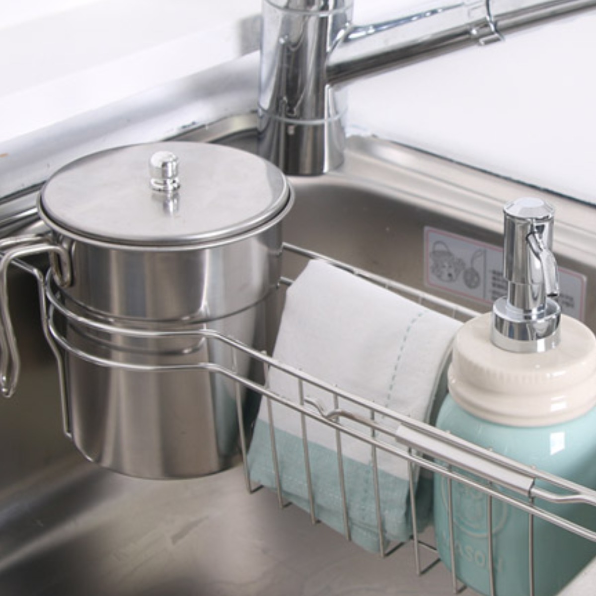 음식물 쓰레기통 배수형 싱크대 거치대 포함 18,000원