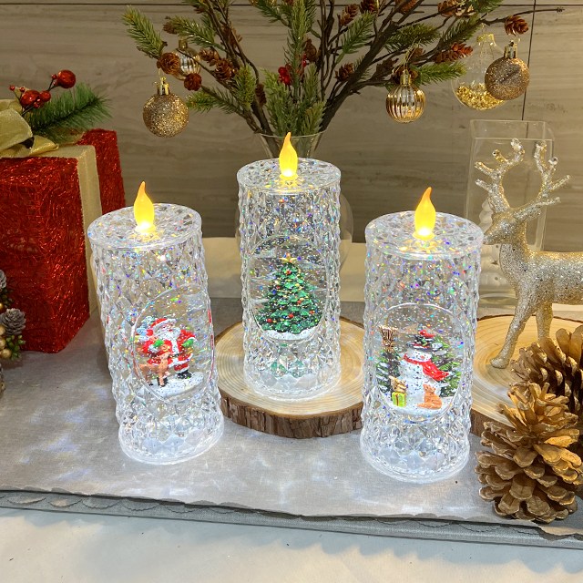 크리스탈 로맨틱 촛불 워터볼 LED 크리스마스워터볼 이벤트 무드등 스노우볼 감성소품 트리장식 38,500원