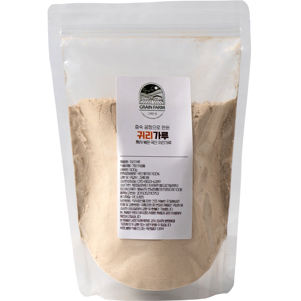 그레인팜 귀리가루 국산 귀리100% 72시간 정성 쪄서 볶은, 1개, 500g 17,470원