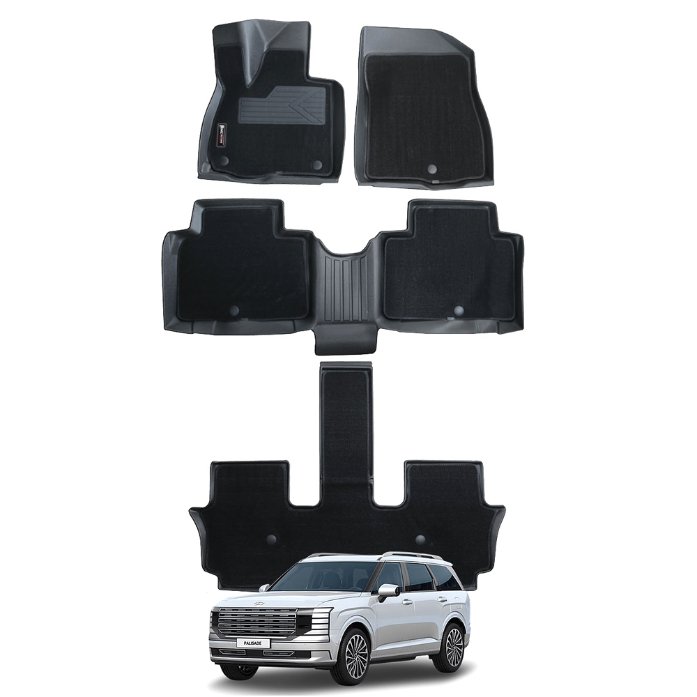 지엠지모터스 TPE 뉴코일 입체 발판 자동차 매트, 블랙, 현대 팰리세이드 LX3 7인승 하이브리드 전용 2025년형 160,000원