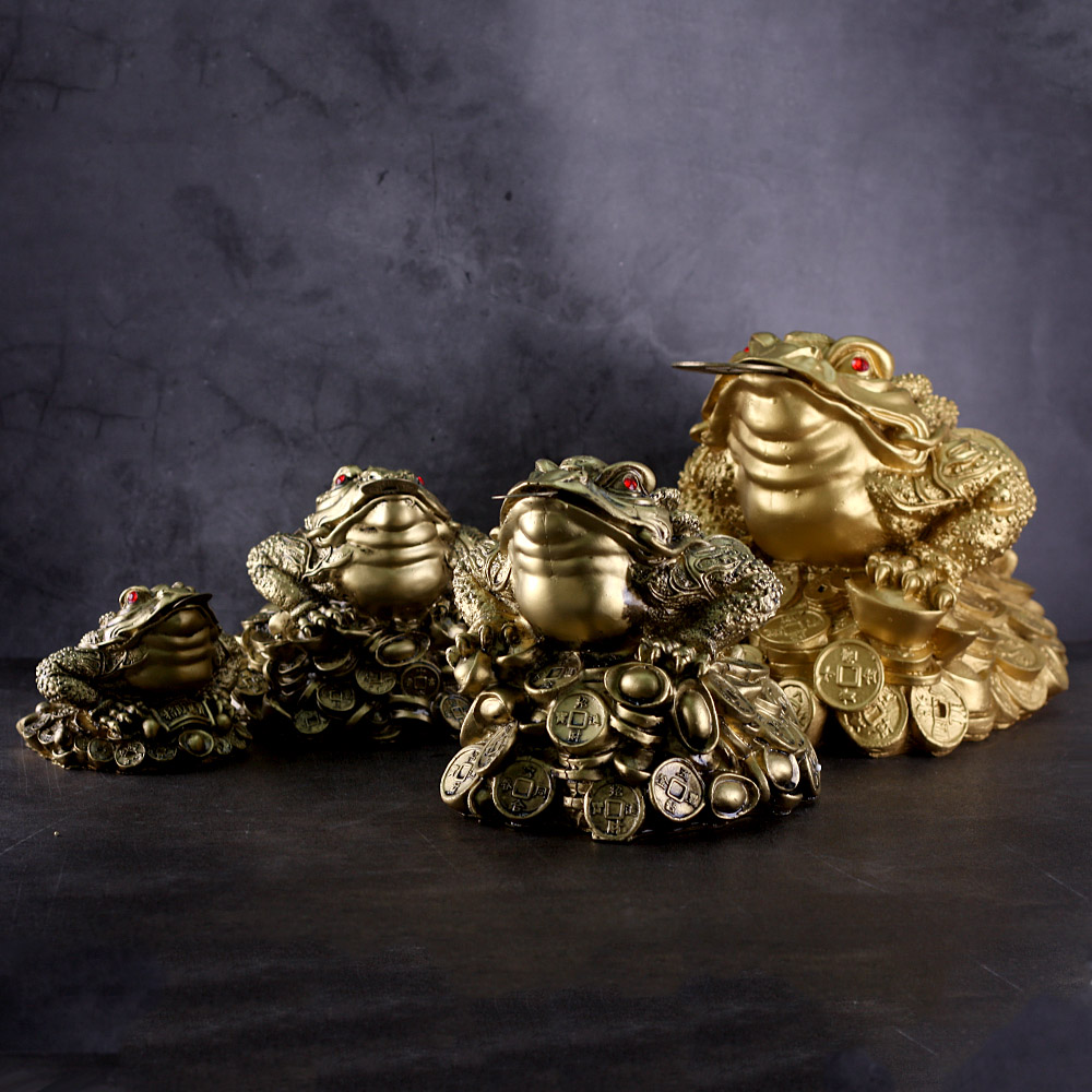 대박 돈벼락 황금 두꺼비 장식품 삼족두꺼비 집들이선물 개업번창선물, 금색 19,000원