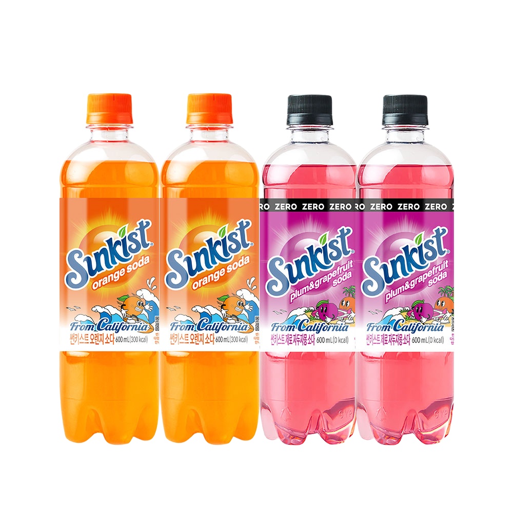 썬키스트 오렌지 소다 600ml24개 + 제로 자두자몽 소다 600ml24개1세트 29,440원