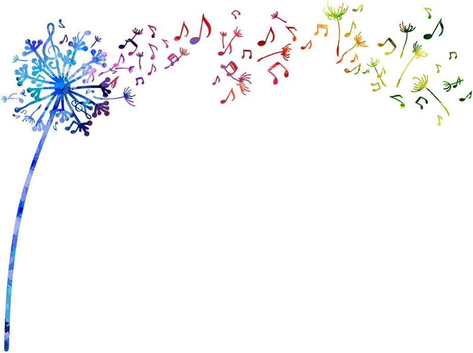 PVC 벽 스티커 음표 민들레 패턴 거실 원룸 아파트 현관 침실 인테리어 소품 접착식 벽면 장식 390x950mm, 다채 10,980원