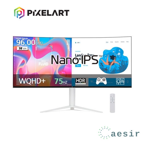 픽셀아트 PIXELART PAQ3830W 화이트 나노IPS BLACK 커브드 WQHD+ 멀티스탠드 [무결점], 96cm, PAQ3830W 459,000원