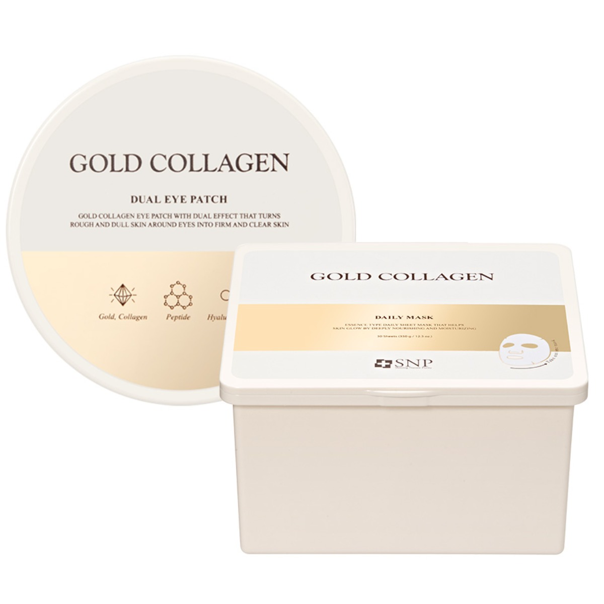 SNP 골드 콜라겐 듀얼 아이 패치 60매 (30회분) +골드 콜라겐 데일리 마스크 (30매), 1개 23,800원