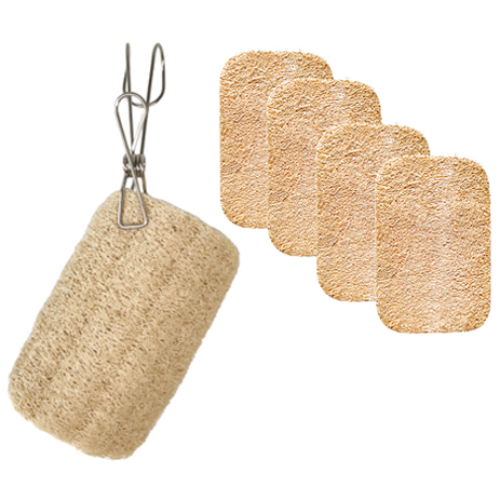 감성리빙 천연 수세미 5P + 스텐집게고리 1P 4,980원