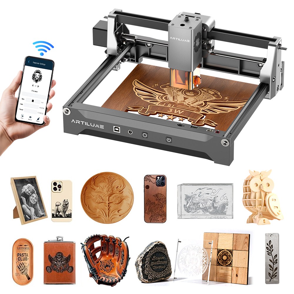 ARTILUME 3W 휴대용 레이저 각인기 마킹기 커팅기 아크릴 목공 금속 한글 설명서 U1, 현재가 169,000원