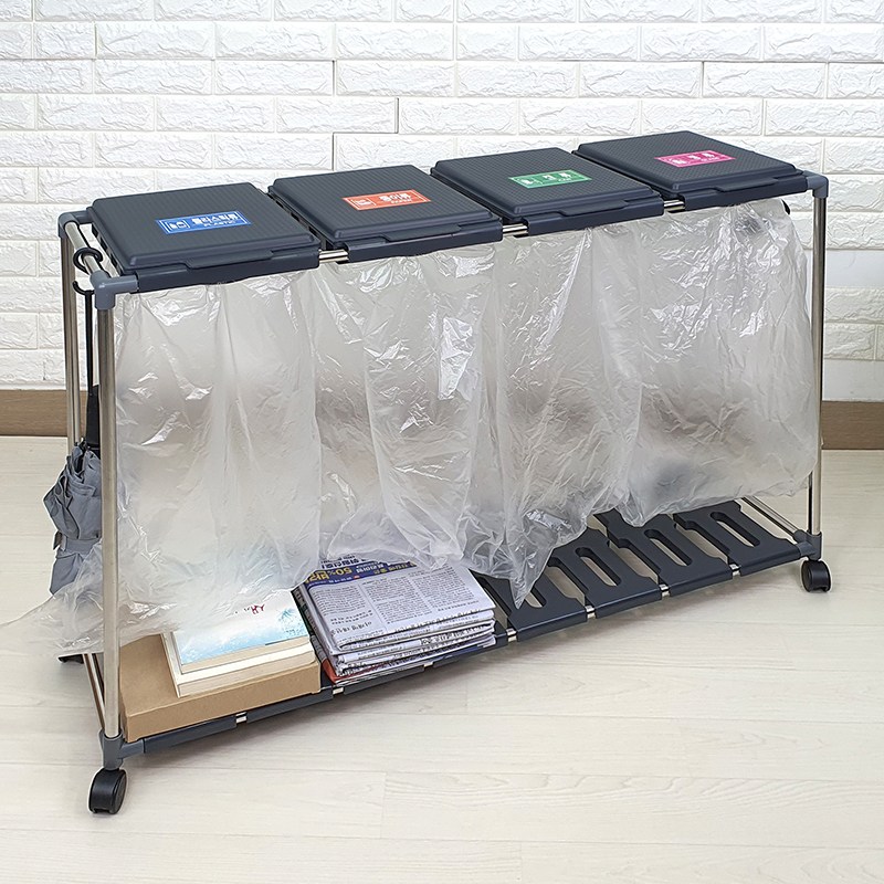 훈스라이프 재활용 분리수거함 4단 가정용 사무실 다용도, 4단 그레이, 1개 29,900원