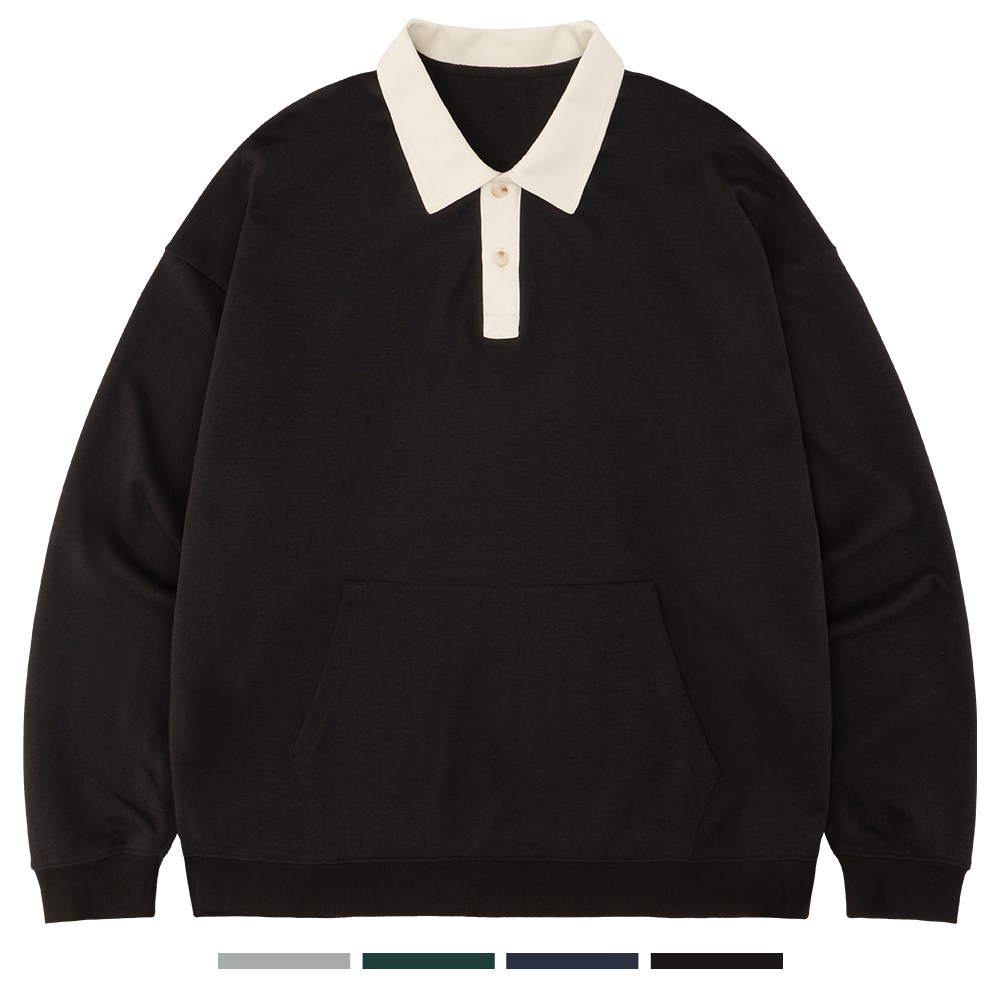 팀스핏 남성용 M~3XL 빅사이즈 오버핏 럭비 카라 맨투맨 티셔츠 41,900원