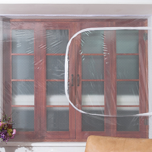 다샵 창문형 지퍼식 에어캡 방풍 바람막이 200 x 120 cm + 찍찍이 테이프 8p 세트 24,800원