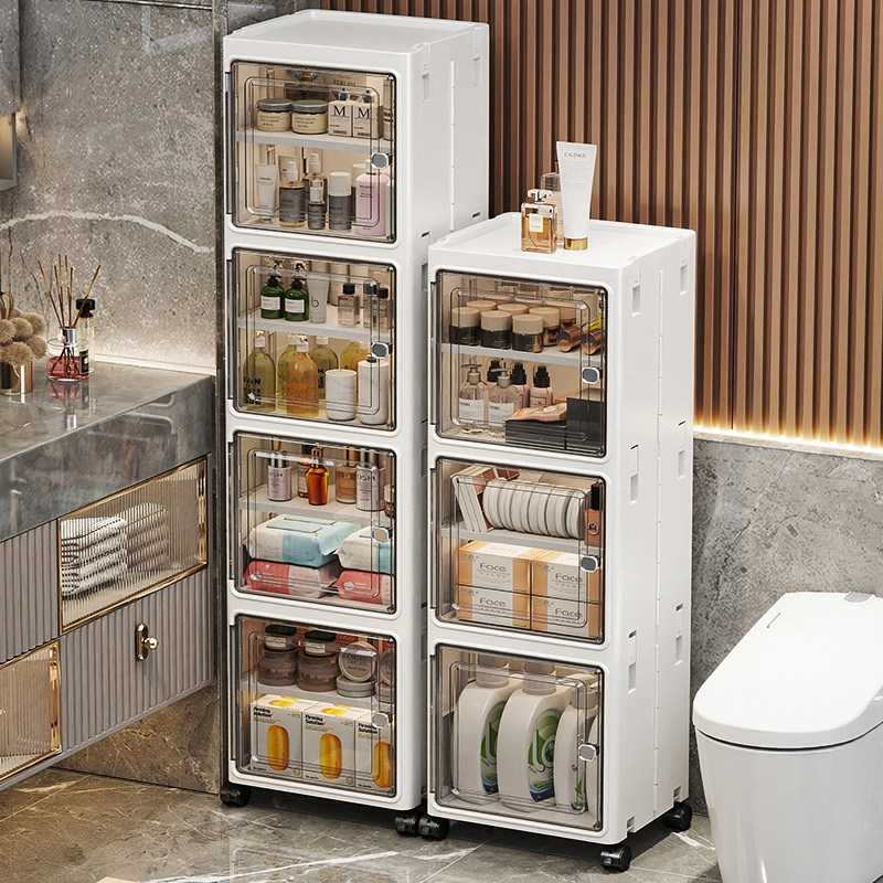 Fowod 틈새 수납장 대용량 이동식 부엌 욕실 다층 좁은 공간 저장 수납장, 1개, 흰색 44,900원