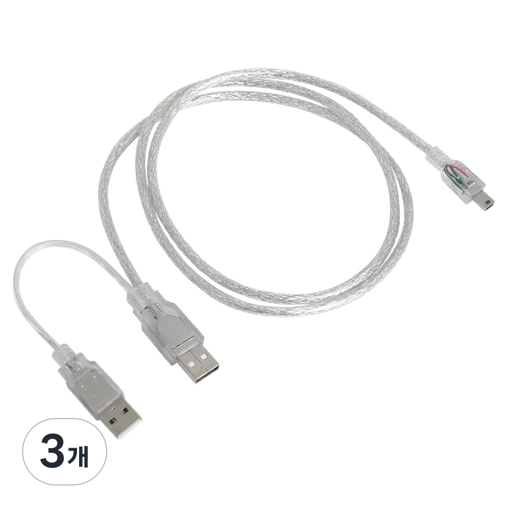 넥시 USB2.0 MINI 5P Y 케이블 A형, 3개, 1m 10,300원