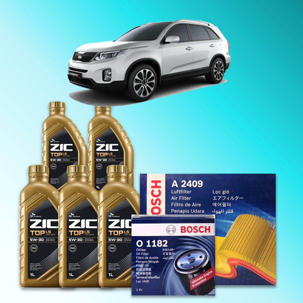 뉴 쏘렌토 R (XM) 2.4 가솔린 엔진오일세트 SK 지크 탑 LS 5W30 (ZIC TOP LS) 93,000원