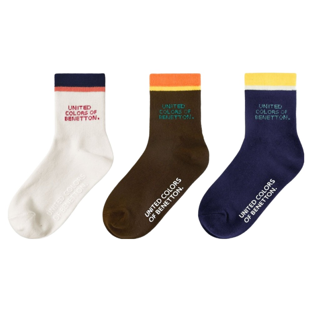 베네통키즈 아동용 컬러 링글 중목 양말 3종 세트 12,900원