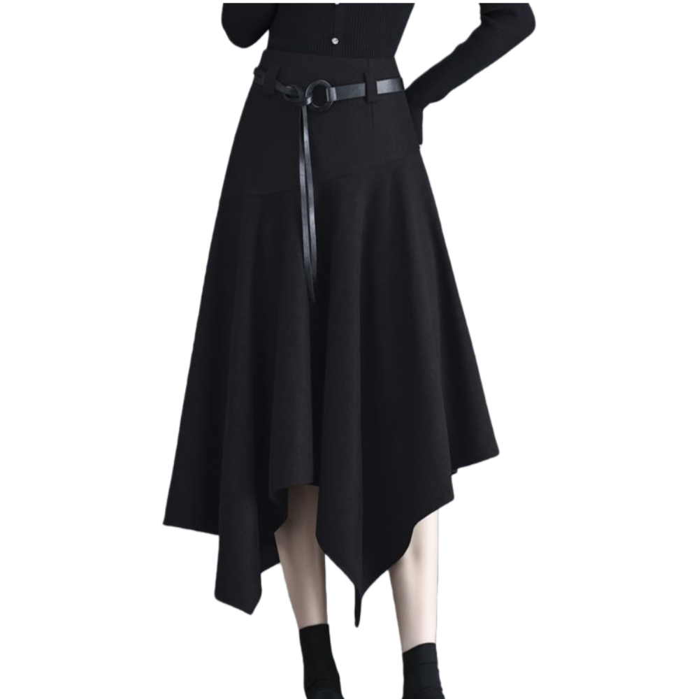 Makone 여성 가을 겨울 언발런스 캐주얼 모직 A라인 롱 스커트 39,900원