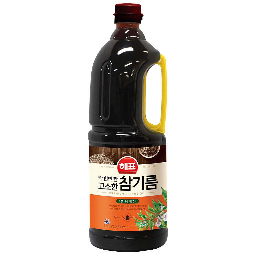 해표 딱한번짠 고소한 참기름 1.8L 대용량 67,900원