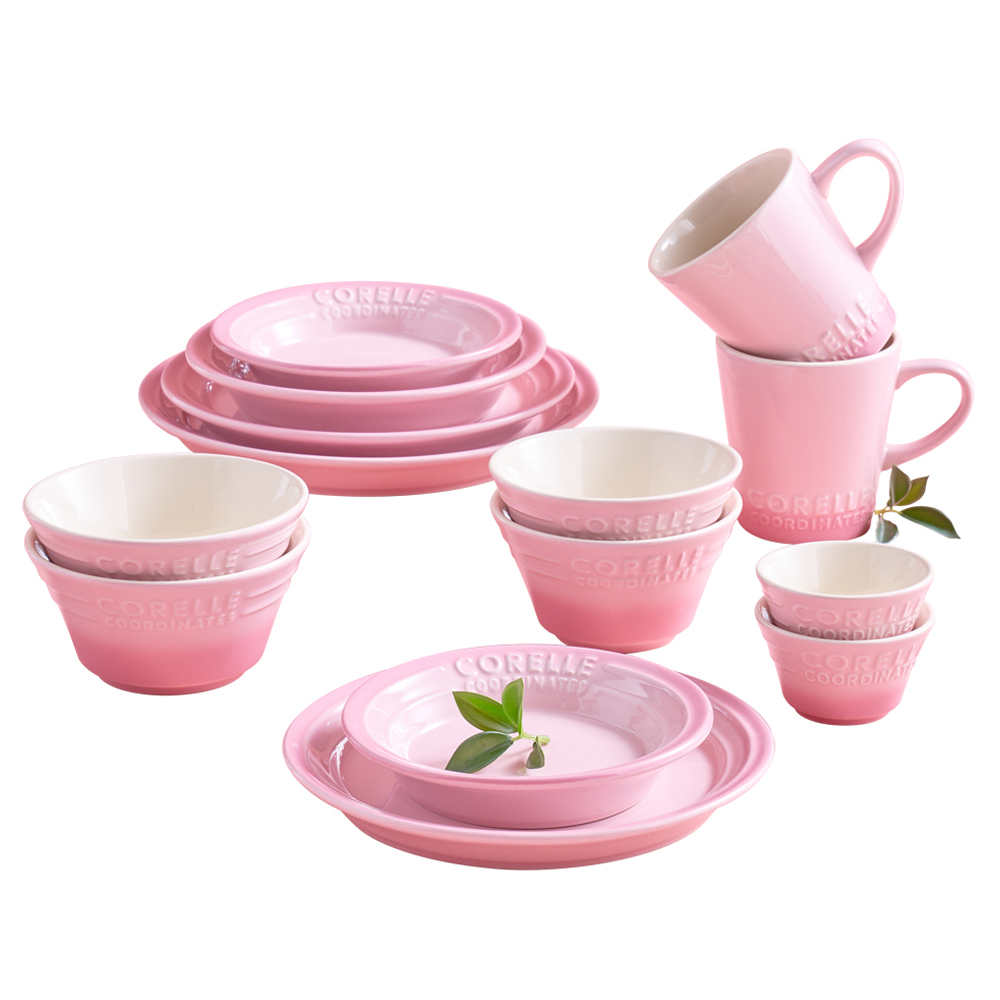 코렐코디네이츠 브리즈스톤 식기세트 14p, Pink, 공기 2p + 대접 2p + 종지 2p + 찬기 중형 2p + 찬기 대형 + 접시 중형 2p + 접시 대형 + 머그 2p, 1세트 174,000원