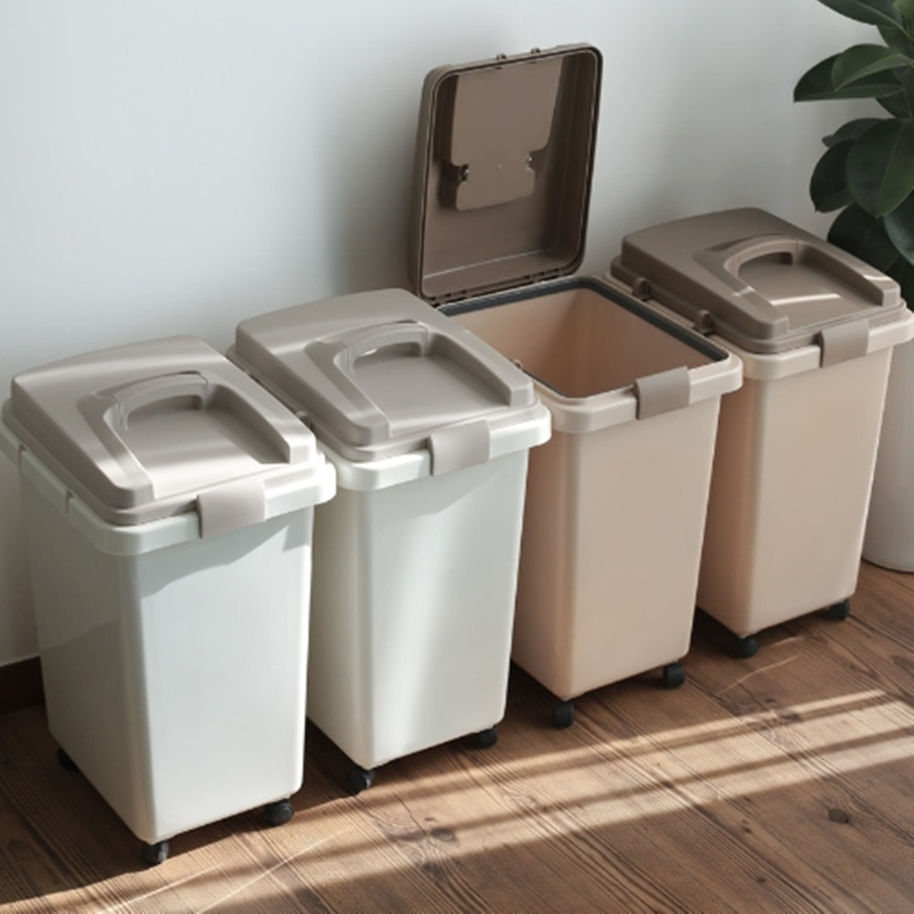 4P 대용량 분리수거통 가정용 재활용 분리수거함 펜션 사무실 카페 쓰레기통, 솔보휴지통50L(아이보리2p+브라운2p) 120,960원