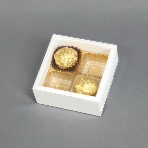 초콜릿박스(투명슬리브, 화이트, 4구, 내피포함) - 10개 7,800원