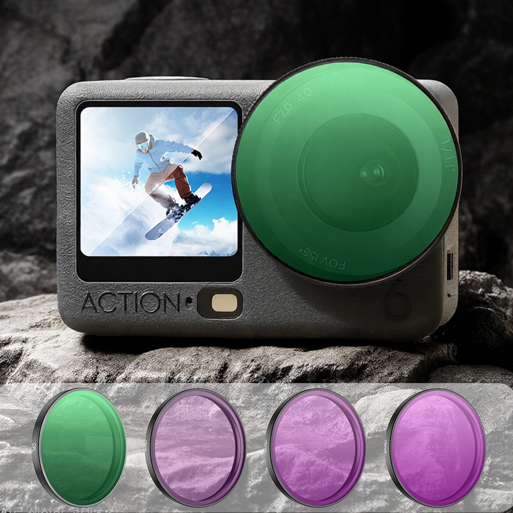 써니라이프 Dji 오즈모액션6 ND필터 4종 세트(ND8/16/32/64) 광학렌즈 광투과율 노출값 셔터스피드 조절 액션 카메라 액세사리, ND8+ND16+ND32+ND64, ND필터 4종 세트 53,900원