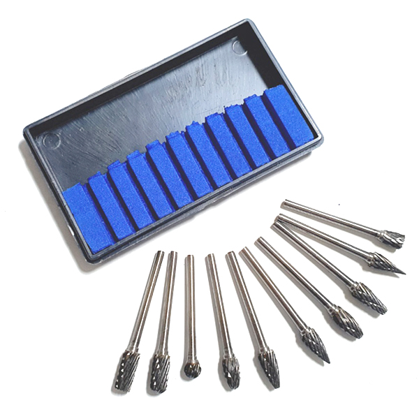 초경 로타리바 10종세트 3mm 조각 드레멜 드릴 목공 비트 15,500원