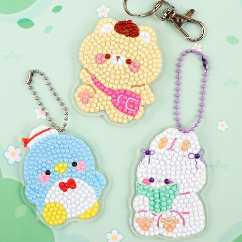 보석십자수 뽀글 동물 아크릴 키링 열쇠고리 만들기 1,980원