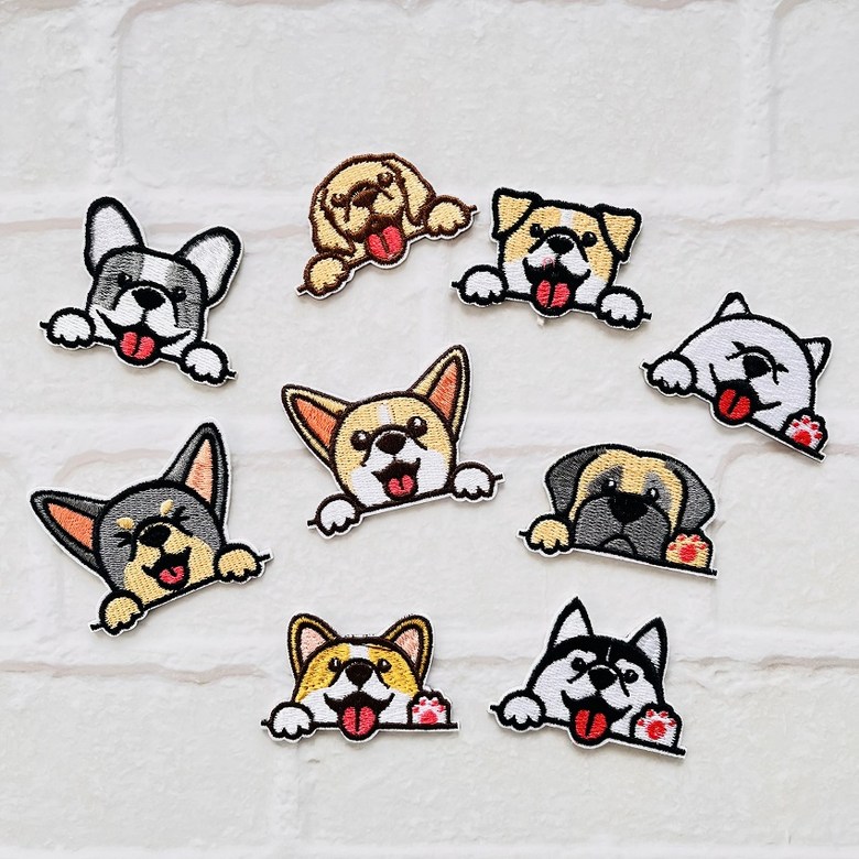 더하우스마켓 강아지얼굴 동물 와펜 9개 세트 열패치의류수선스티커 오바로크 스티커 옷리폼 열접착 9,020원