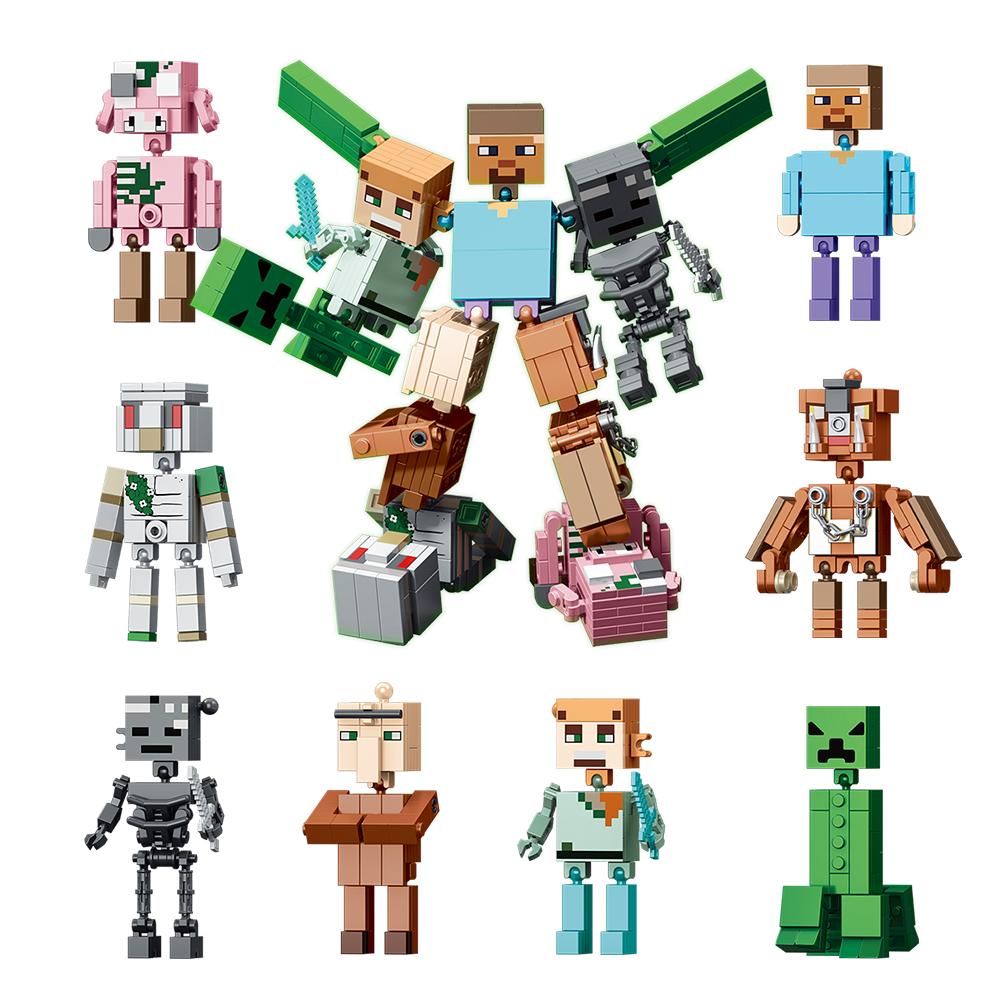 FunKKU 픽셀월드 기사 몬스터 로봇 8in1 블럭세트 레고호환블록 pcs539, 1개, 결합 24,500원