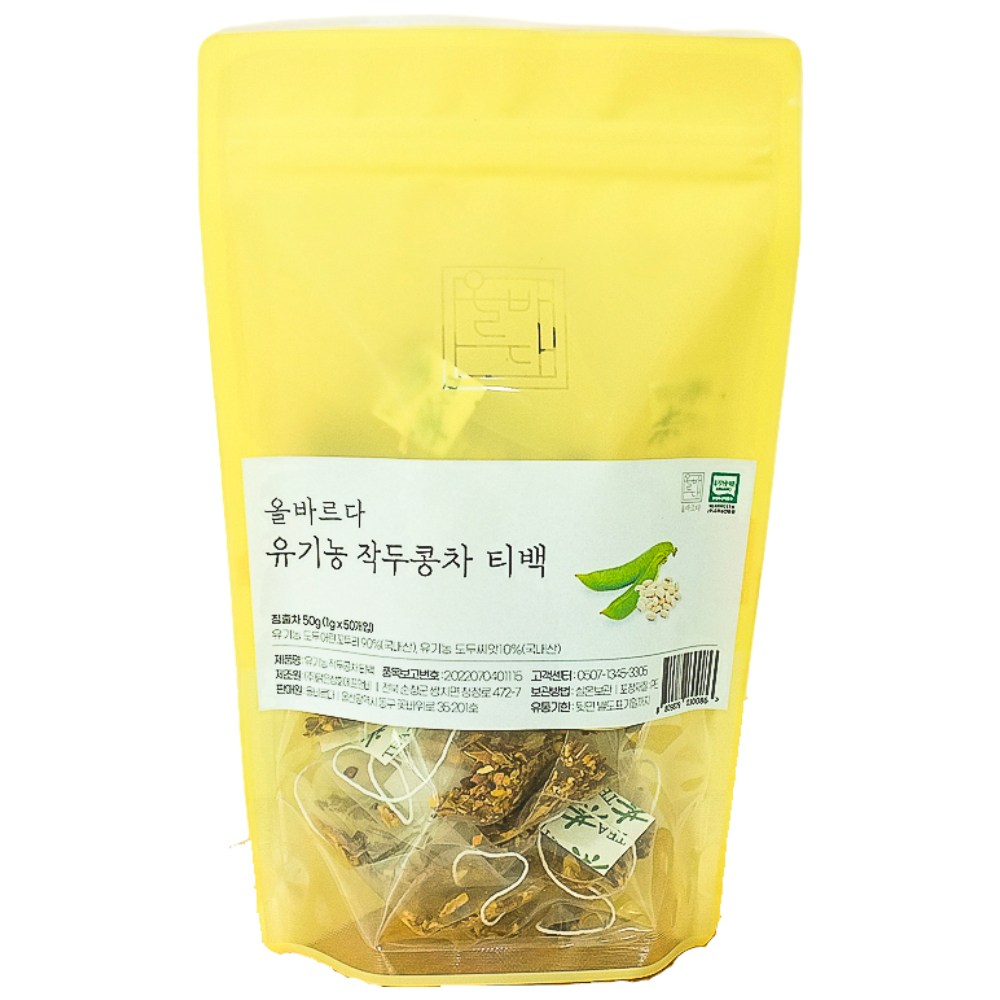 올바르다 유기농 작두콩차 50티백, 1개, 50개입, 1g 21,900원