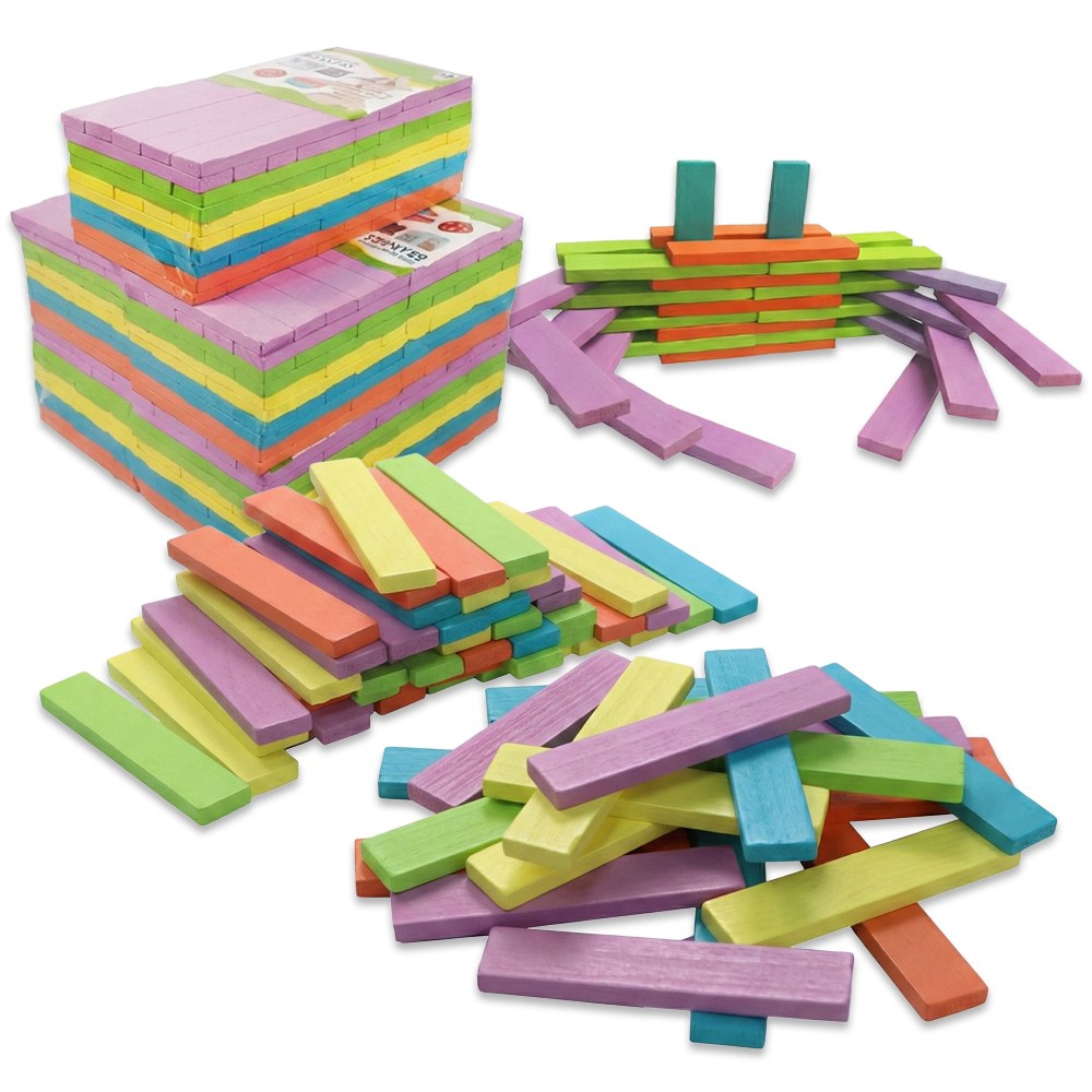 원목 카프라 100P-칼라 고급형 교구 교재 건축 쌓기 우드 블럭놀이, 원목 카프라 100P-칼라, 1세트 27,300원
