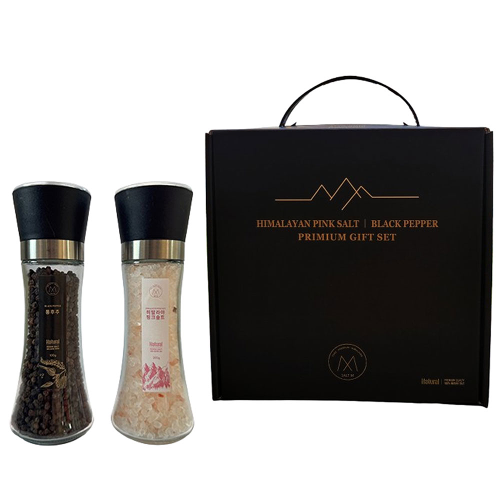 솔트엠,히말라야 핑크솔트&통후추 유리그라인더 답례 선물세트, 300g, 1개 8,900원