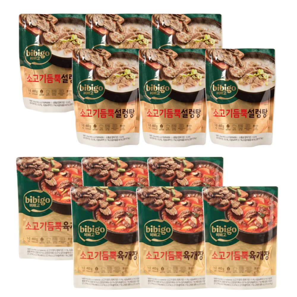 CJ 비비고 소고기 듬뿍 설렁탕 460g x6개 + 육개장 460g x6개 70,300원