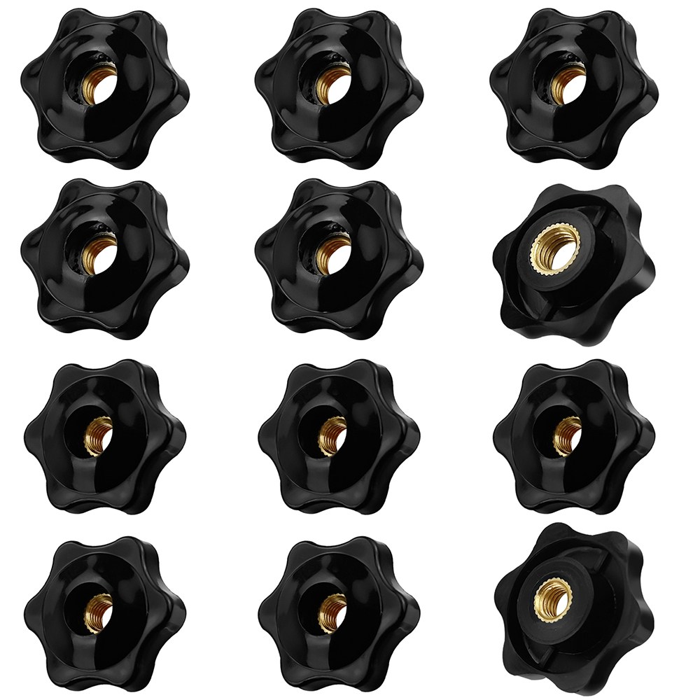12개 별 모양 손잡이 너트, M6 M8 나사산 너트, 날개 너트, 별 모양 손잡이 나사 외부 직경 32mm, 내부 나사산 클램프 버튼, 날개 나사 별 모양 기계, 가구, 피트니스 10,490원