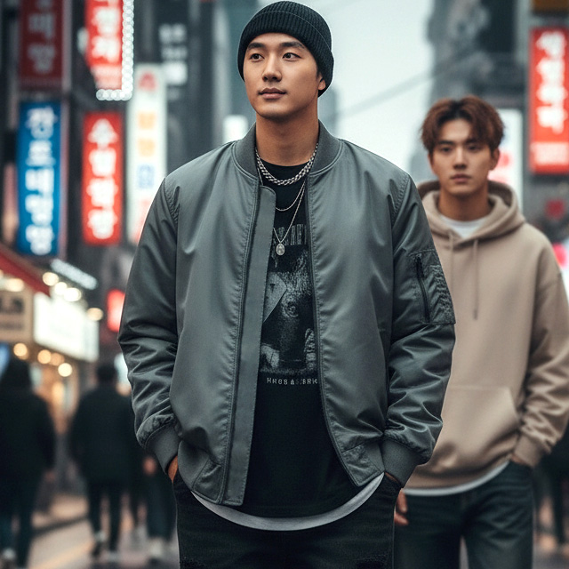 스토리원 남성 베이직 MA-1 항공점퍼 바람막이 점퍼 자켓 블루종 RKJG-JK049 31,900원