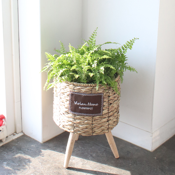 모리앤 우드다리 원형 라탄 바스켓 화분, 혼합색상, 1개 18,000원