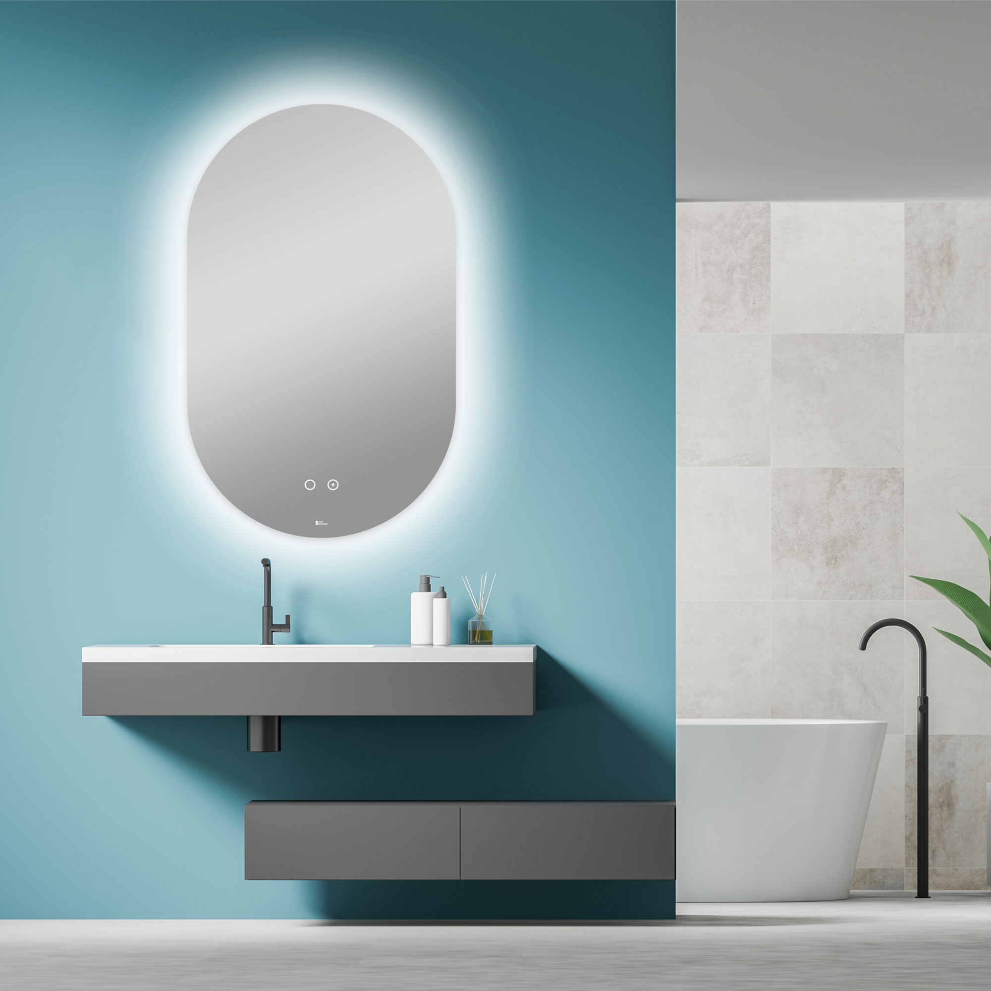 헤이미러 LED 간접 조명+살균 거울 - 타원형 189,000원