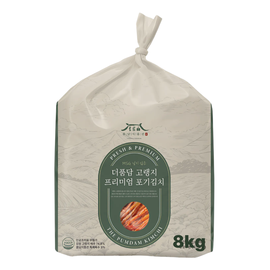조미료 무첨가 더품담 고랭지 포기김치 HACCP인증 국산 가정용, 1개, 8kg 56,400원