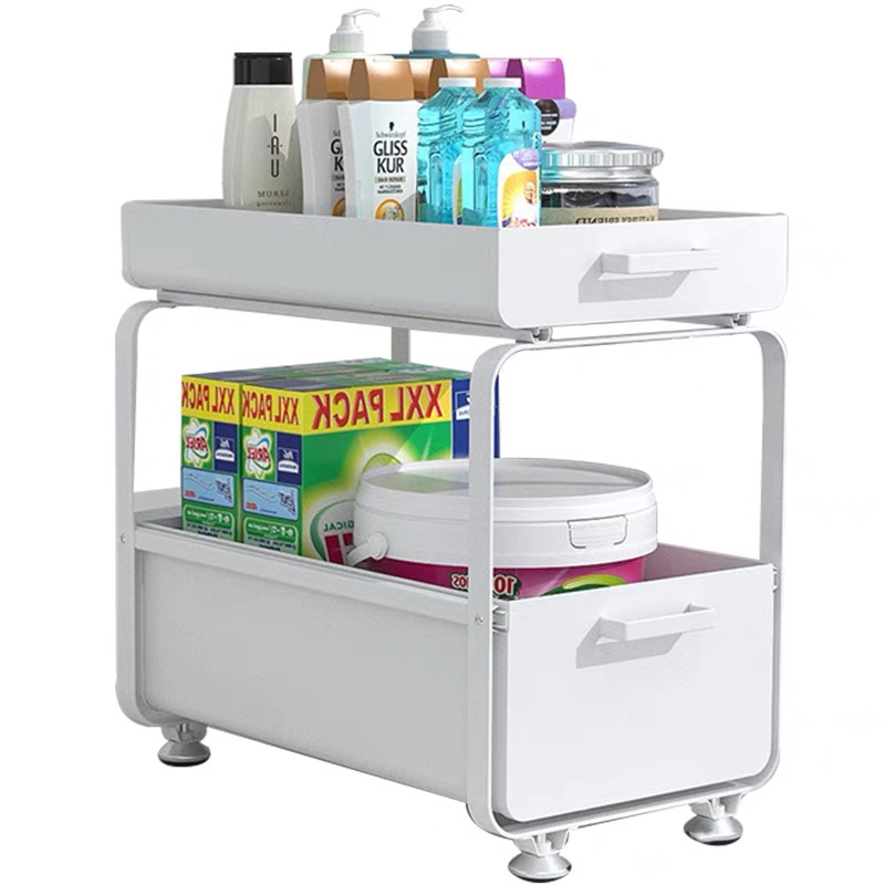 Alemon 주방용 씽크대 2단 슬라이딩 선반 서랍식 수납장 찬장 양념통 정리대 31,900원